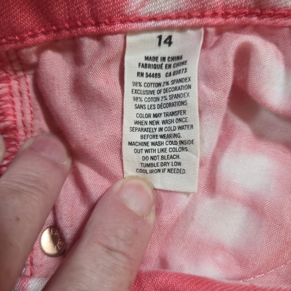 American Eagle Outfitters Pink Tie-Dye Jean Shorts Size 14 - Picture 5 of 7
